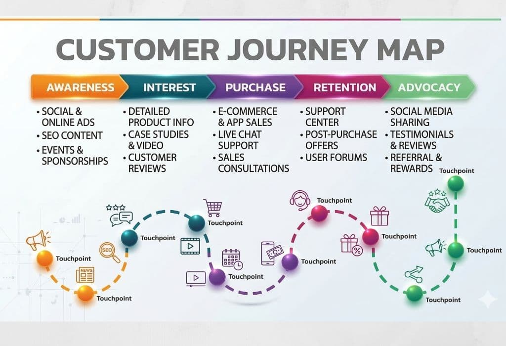 Customer journey map illustration