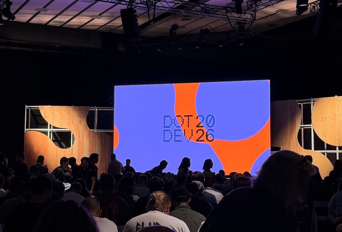 A session on stage at Shopify DotDev 2026